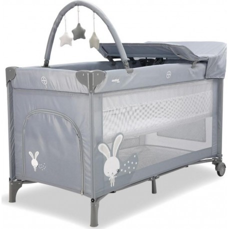 NC Lit De Voyage Complet Rabbit Gris