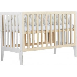 Lit Bébé Kippy 60 X 120 Blanc Et Naturel