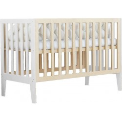 Lit Bébé Kippy 60 X 120 Blanc Et Verni