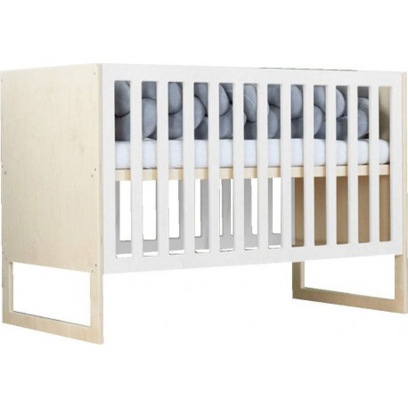 Lit Bébé Chruppy 60 X 120 Cm Verni Et Blanc