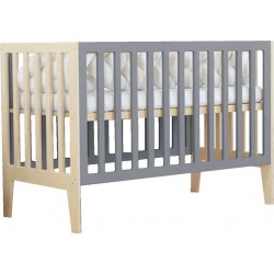 NC Lit Bébé Kippy 60 X 120 Verni Et Gris