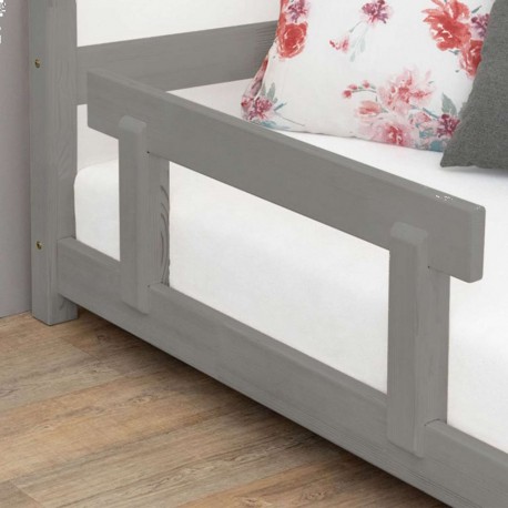 NC Barrière De Lit Enfant Bois Massif Gris