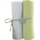 Babycalin 2 Draps Housse Bébé Blanc Vert 70 X 140 Cm Jersey 130gr/m²