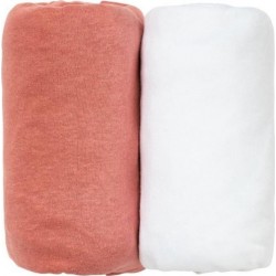 NC Babycalin Lot De 2 Draps Housse 70x140cm Terracotta