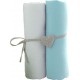 Babycalin Lot De 2 Draps Housse 70x140cm Blanc/turquoise