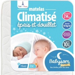 NC Babysom Matelas Bébé Climatisé 70x140 Cm | Épaisseur 14 Cm | Fabrication Française