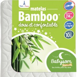 NC Babysom Matelas Bébé Bamboo 70x140 Cm | Épaisseur 14 Cm | Fabrication Française