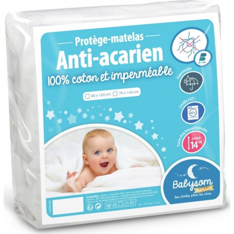 NC Babysom Protège Matelas Bébé Anti-acarien | 70x140 Cm | Alèse Imperméable