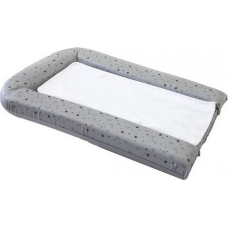 NC Domiva Matelas Langer Pvc + 2 Éponges Amovibles Gris Imprimé Étoile la bouteille