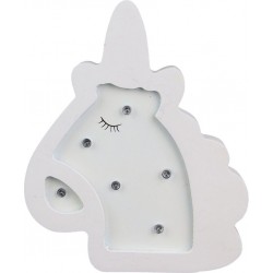 NC Lampe En Bois Enfant Licorne H. 13 Cm