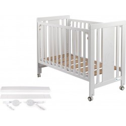 Lit Bébé Pour Matelas 60x120 Monet-blanc Avec Kit Cododo