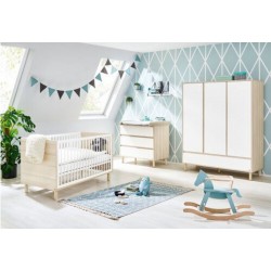 NC Chambre De Bébé Flow 3 Pièces Lit De Bébé Évolutif Commode À Langer Armoire