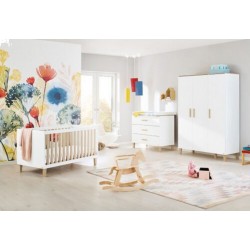 NC Chambre De Bébé Lumi 3 Pièces Lit De Bébé Évolutif Commode À Langer Large