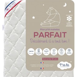 NC P'tit Lit Matelas Bébé Parfait | 70x140 Cm | 1 Face Été 1 Face Hiver | Anti Acari