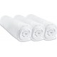 Lot De 3 Draps Housse Jersey 100% Coton 40x80/40x90 Cm Blanc