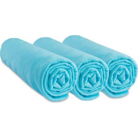 NC Lot De 3 Draps Housse Jersey 100% Coton 40x80/90 Cm, Turquoise