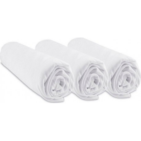 Lot De 3 Draps Housse Berceau 40x80 / 40x90 Bambou Blanc