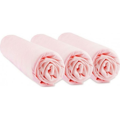 NC Lot De 3 Draps Housse Bambou Lit Bébé 60x120 Cm Rose