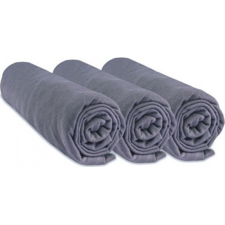 NC Lot De 3 Draps Housse Jersey 100% Coton 60x120 Cm Gris