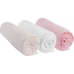 Drap Housse 70x160 Bébé Rose Blanc Écru