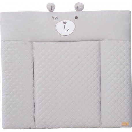 ROBA Matelas à langer roba Style – Visage d'ours – 85 x 75cm – Gris