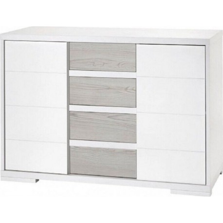 Commode Avec Plan À Langer Bois Laqué Blanc Et Pin Gris Maxx BoathouseL 126 X H 92