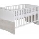 Lit Bébé 70x140 Cm Bois Laqué Blanc Et Pin Gris Maxx BoathouseL 148 X H 83 X P 77