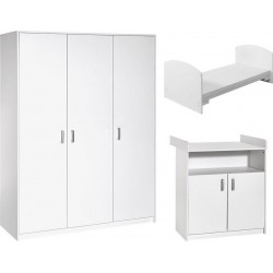 NC Ensemble Chambre D'enfant Classic White Armoire 3 Portes