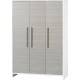 Armoire Bébé 3 Portes Bois Blanc Et Pin Argenté Eco SilberL 126 X H 181 X P 53 Cm