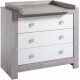 Commode Avec Plan À Langer 3 Tiroirs Bois Gris Et Blanc Nordic DriftwoodL 109 X H