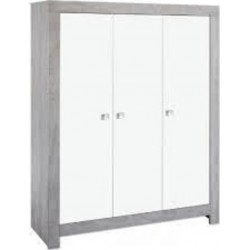 NC Armoire 3 Portes Nordic Gris Bois