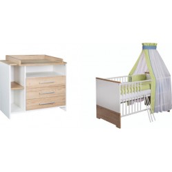 Ensemble Lit Commode Langer Enfant Eco Plus Blanc