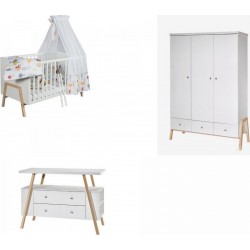 Ensemble Chambre D'enfant Holly Nature, Blanc/couleurs Bois