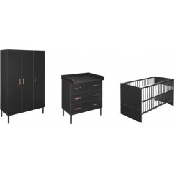 NC Ensemble De 4 Pièces Melody Black Pour Chambre D'enfant