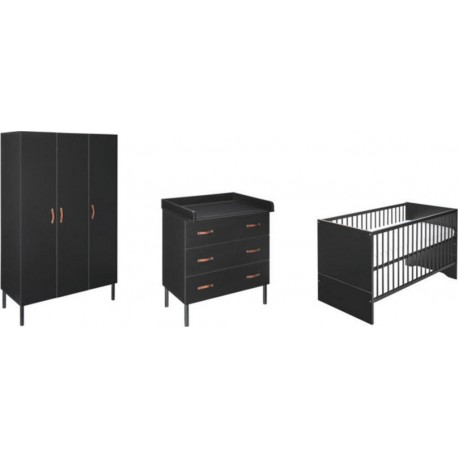 NC Ensemble De 4 Pièces Melody Black Pour Chambre D'enfant