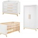 Chambre Miami Blanc Lit, Commode, Armoire 2 Portes