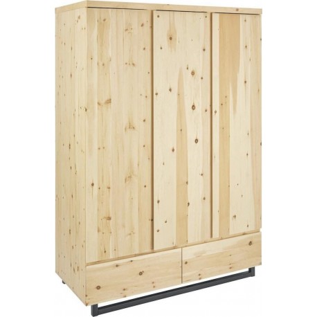 Clair Armoire Bébé 3 Portes 2 Tiroirs Pin Massif ZirbenholzL 135 X H 194 X P 61 Cm