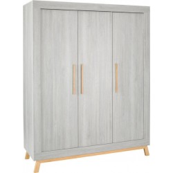 NC Armoire Bébé 3 Portes Miami Grey 154x53x194 Cm