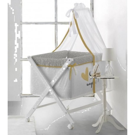 NC Tanuki Berceau Complet En Bois Stay Magical Matelas + Sommier + Couette