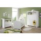 Olivia Chambre Bébé Complete Lit 70*140 Cm + Armoire + Commode Blanc