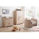 Team Chambre Bébé Trio Lit 70 X 140 Cm + Commode A Langer + Armoire Ahoi Chene Trend Team