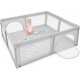 NC Parc De Jeu Pour Bébé Géant Avec 50 X Balles, Pieds Avec Ventouses, 206 X 185,5 X 68 Cm Gris