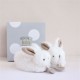 NC Doudou Et Compagnie Lapin Coffret Chaussons Avec Hochet Taupe 0-6 Mois