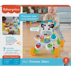 FISHER PRICE Porteur mon trotteur zèbre parlant le porteur