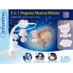 NC Infantino Mobile Douce Nuit 3 En 1 Rose