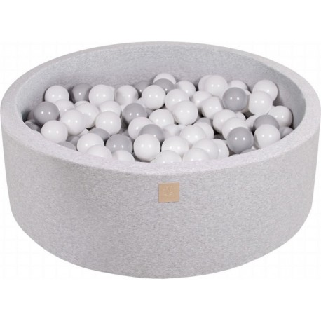 Clair Piscine À Balles, Coton, 90x30 Cm, 200 Pcs, Gris Blanc/gris