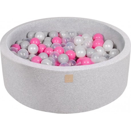 Clair Piscine À Balles, Coton, 90x30 Cm, 200 Pcs, Gris Transparent/rose Clair/blanc Perle/gris