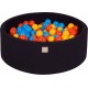 NC Piscine À Balles, Coton, 90x30 Cm, 200 Pcs, Noir Jaune/orange/bleu