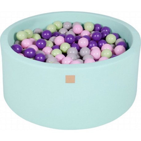 NC Piscine À Balles, Coton, 90x40 Cm, 300 Pcs, Menthe Rose Pastel/gris/violet/menthe