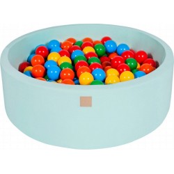 Piscine À Balles, Coton, 90x30 Cm, 200 Pcs, Menthe Jaune/rouge/vert Foncé/orange/bleu